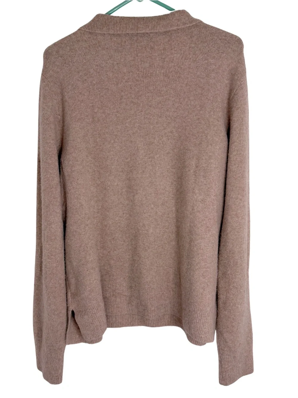J. Crew Taupe V-Neck Long Sleeve Collared Sweater Size XL